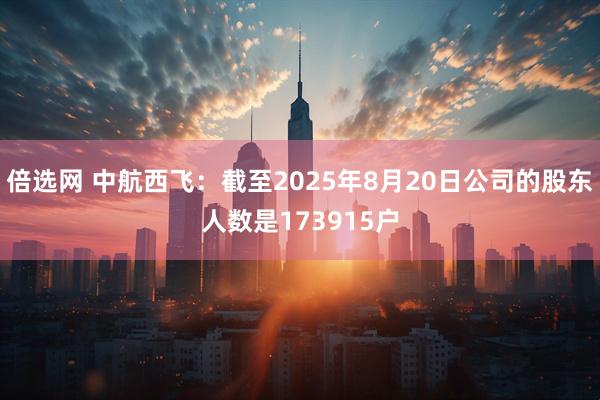 倍选网 中航西飞：截至2025年8月20日公司的股东人数是173915户
