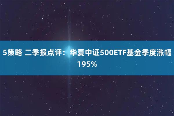 5策略 二季报点评：华夏中证500ETF基金季度涨幅195%